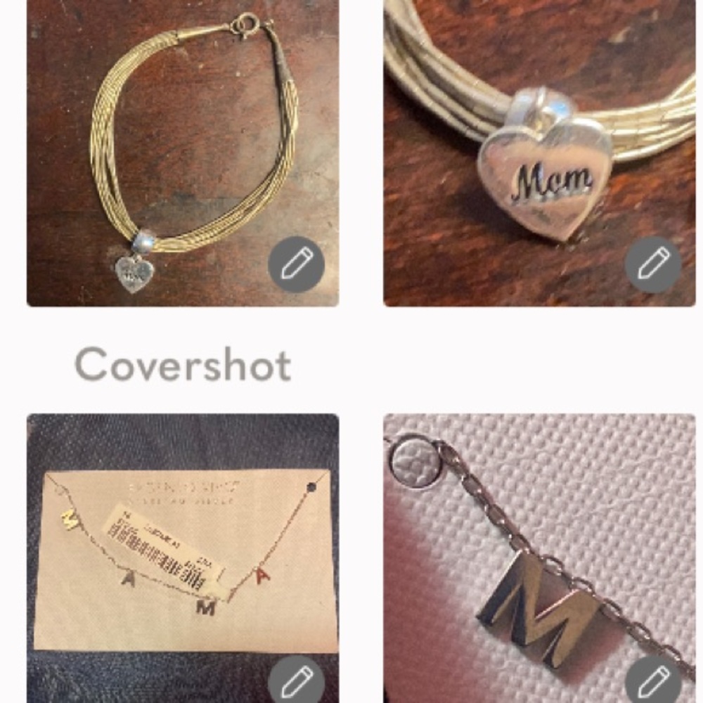 Liquid Silver Mom Bracelet 7.25”&MAMA 16-18”necklace